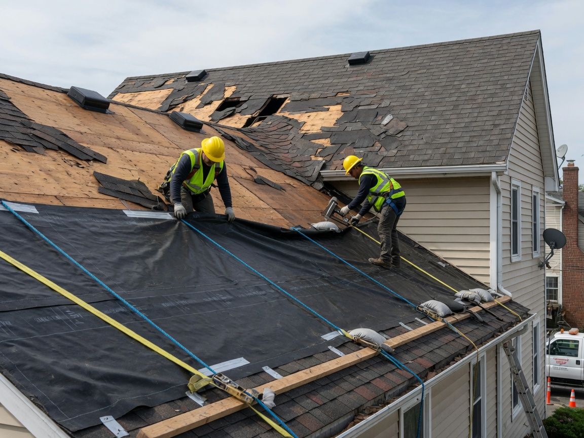 Emergency roof tarping services
